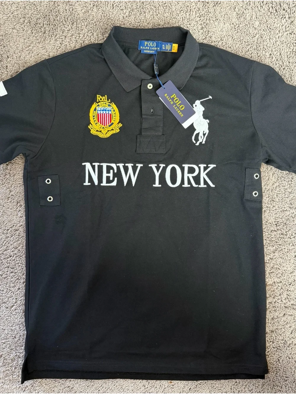 Polo by Ralph Lauren New York Embroidered Black Polo Shirt